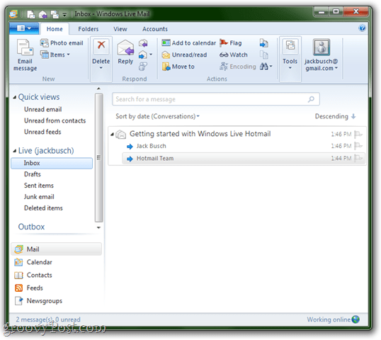 Käynnistä Windows Live Mail