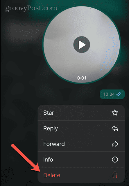 whatsapp poistaa videoviestin