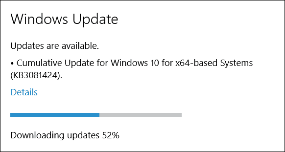 Microsoft julkaisee Windows 10 -kumulatiivisen päivityksen (KB3081424)