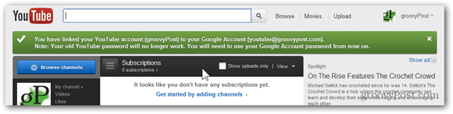 YouTube-tilin yhdistäminen uuteen Google-tiliin