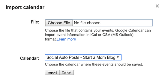 tuo csv-tiedosto Google-kalenteriin