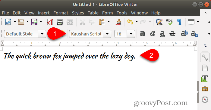 Uuden kirjasimen käyttäminen LibreOffice Writerissä