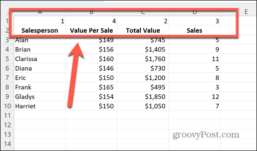 Excel-sijoitetut sarakkeet