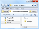 välilehdet selailu Windows 7 explorer