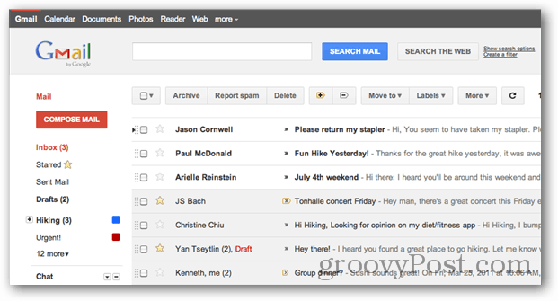 Gmail-käyttöliittymän uudelleensuunnittelu