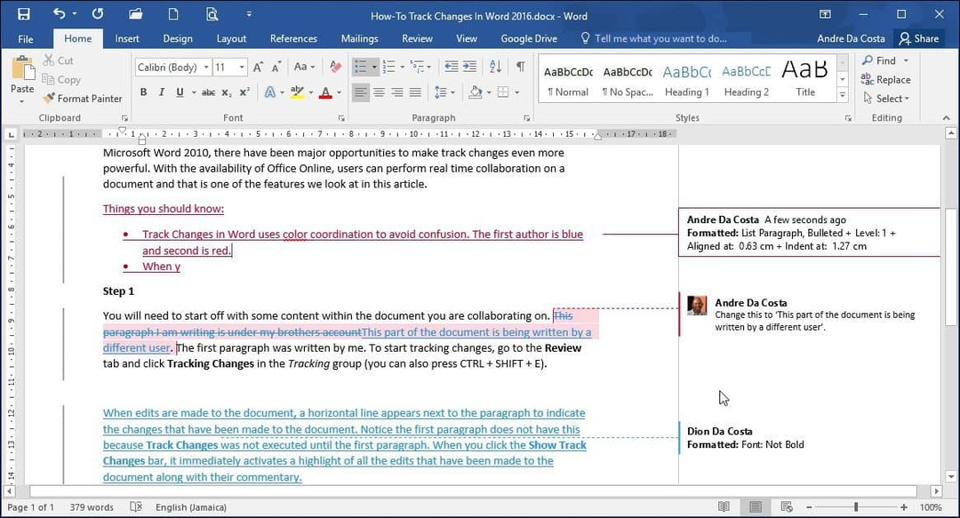 Kuinka seurata muutoksia Microsoft Word -asiakirjoissa