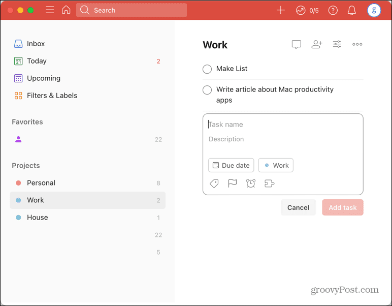 todoist mac-sovellus