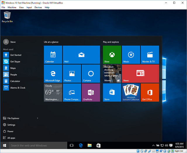 14 Windows 10 VirtualBoxissa