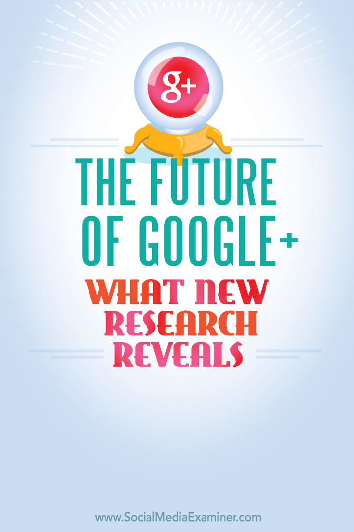 google plus -palvelun tulevaisuuden tutkimus