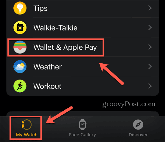 Apple Pay -lompakko ja Apple Pay -asetukset