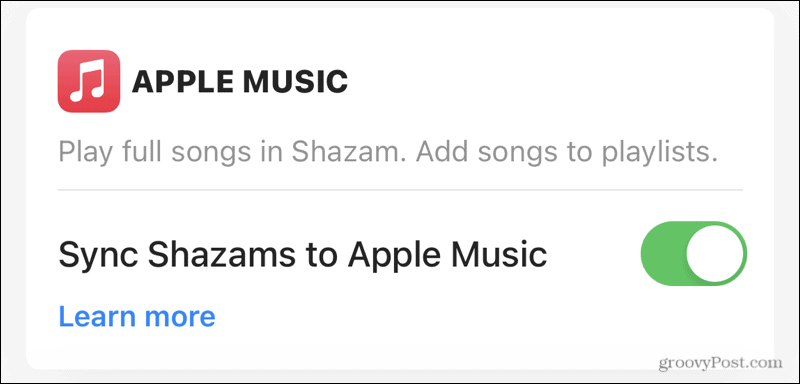 Synkronoi Apple Music Shazamin kanssa