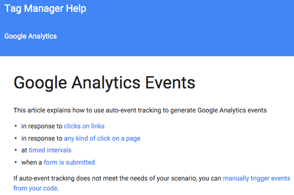 google tag manager -tapahtumat
