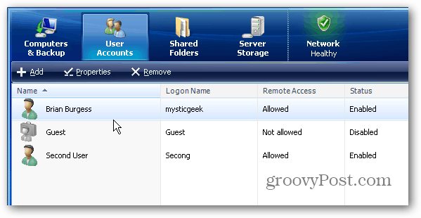 Kuinka lisätä käyttäjätilejä Windows Home Server -palvelimeen