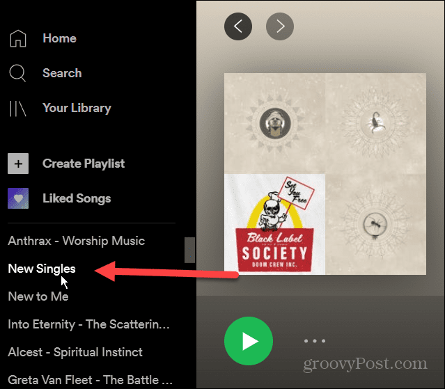 valitse soittolista Spotify-työpöytä