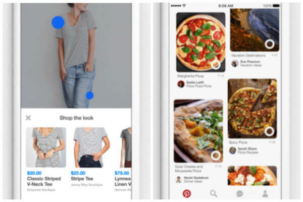 Pinterest esitteli myös kaksi uutta painiketta, Shop the Look ja Instant Ideas, jotta ideoiden löytäminen Pinterestistä ja ympäröivästä maailmasta olisi helpompaa kuin koskaan.