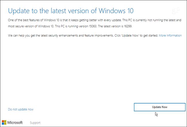 päivitysapuri Windows 10