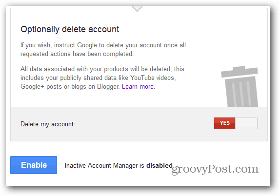 Google Inactive Account Manager ottaa käyttöön poistamisen
