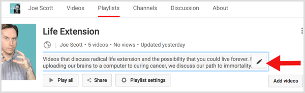 YouTube muokkaa soittolistan kuvausta