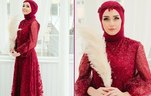Tyylikkäimmät hijabi-iltapuvut hennayönä! Hijab-iltapuku 2020