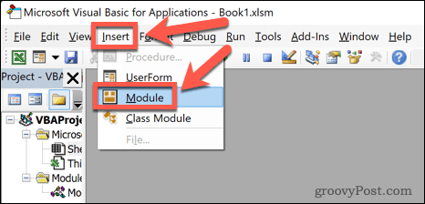 Excel vba -lisäysmoduuli