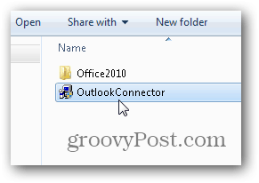 Outlook.com Outlook Hotmail Connector - Käynnistä Installer outlookconnector.exe
