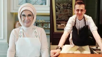 Emine Erdoğan onnitteli kokki Fatih Tutakia, joka sai Michelin-tähden!