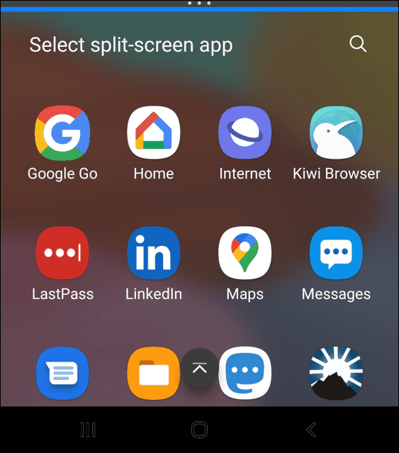 kuinka jakaa näyttö Androidissa, valitse sovellus