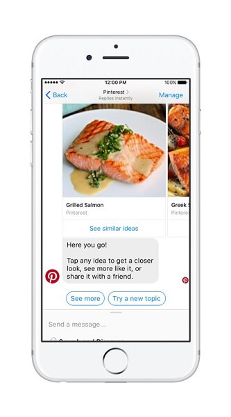 Pinterest-botti tuo Pinterest-haun ja suositusten voiman Messengeriin.