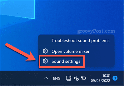 Avaa ääniasetukset Windows 11:ssä