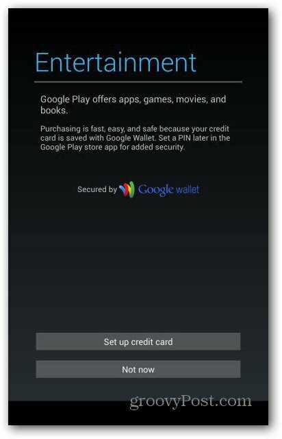 Nexus 7 -tilit - Google Wallet