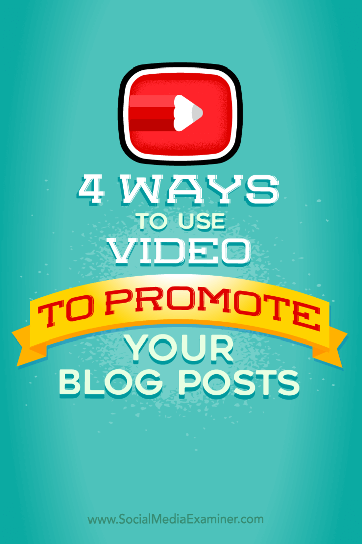 Vinkkejä neljään tapaan mainostaa blogiviestejäsi videolla.