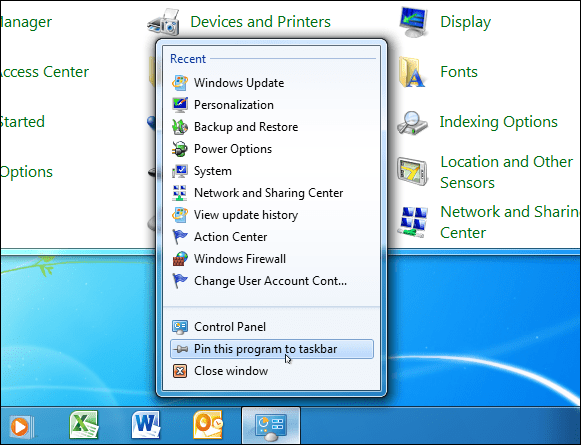 Windows 7 -ohjauspaneeli