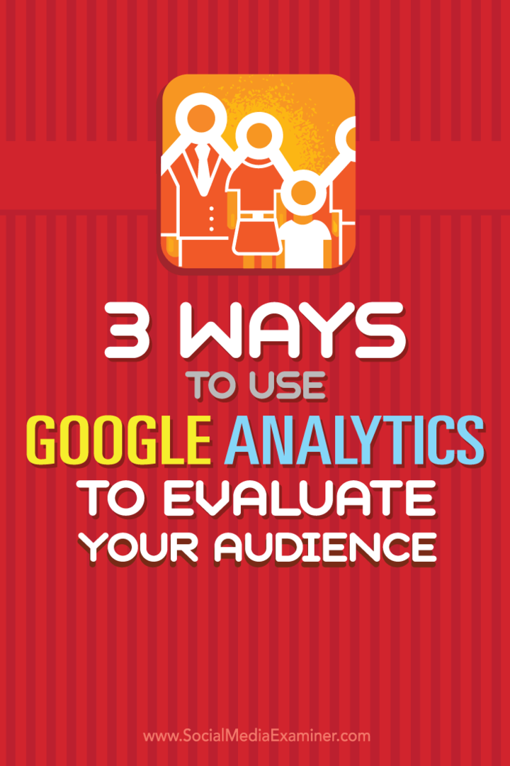Vinkkejä kolmeen tapaan arvioida yleisösi ja taktiikat Google Analyticsin avulla.