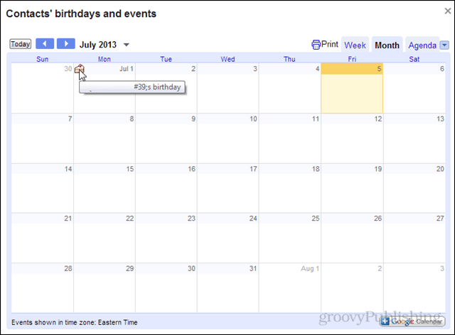 syntymäpäiviä google-kalenterissa