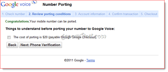 Portoi olemassa oleva numero Google Voiceen