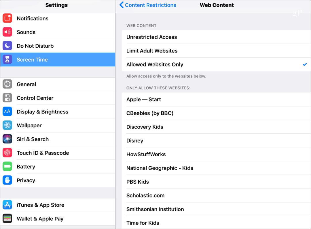 iOS 12: n näytön ajan sisältörajoitukset