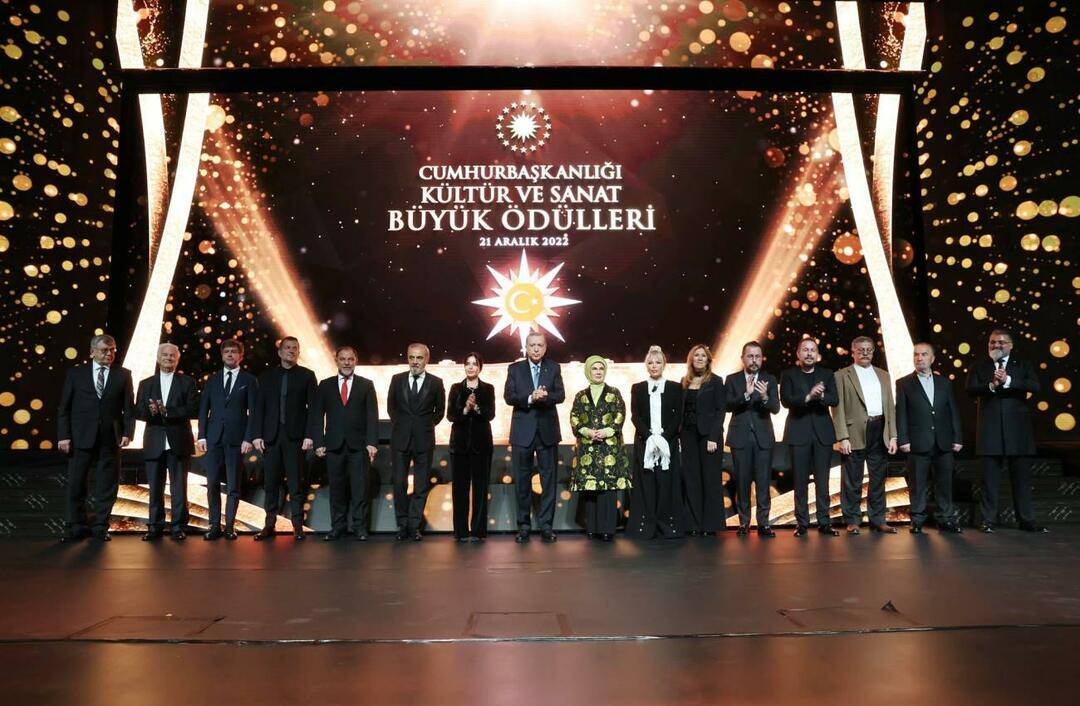 Emine Erdoğan onnitteli presidentin kulttuuri- ja taidepalkinnon saaneita taiteilijoita