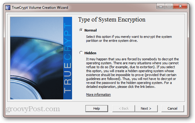 TrueCrypt: Järjestelmän salauksen tyyppi