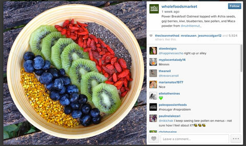 full foods instagram image with #chia