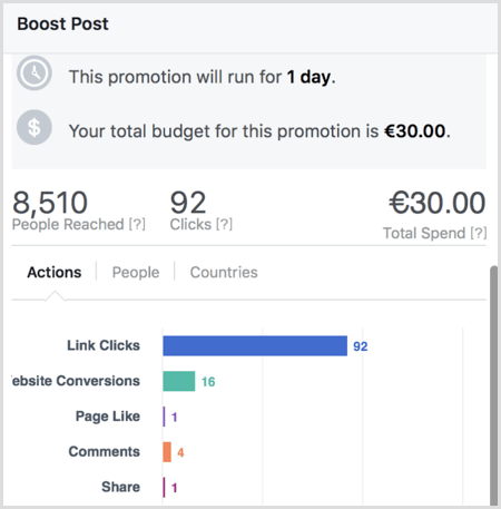 facebook boost post -raportti