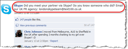 Skype Facebookissa