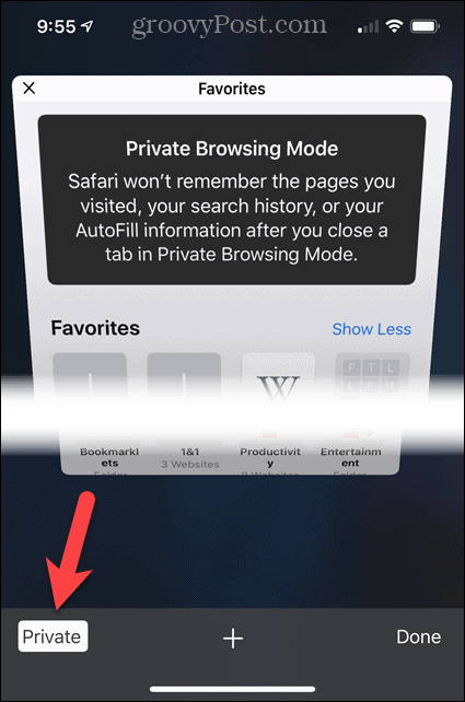 Sammuta yksityinen Safarissa iOS: lla