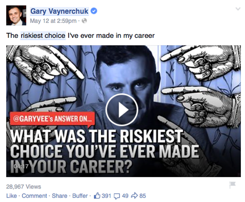 gary vaynerchuk -videot Facebookissa
