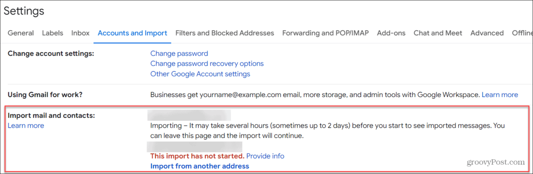 Outlook-sähköpostin tuominen Gmailiin