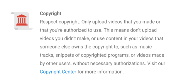 YouTuben tekijänoikeuskäytäntö on ilmaistu selkeästi.