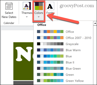 Excelin väriteemoja