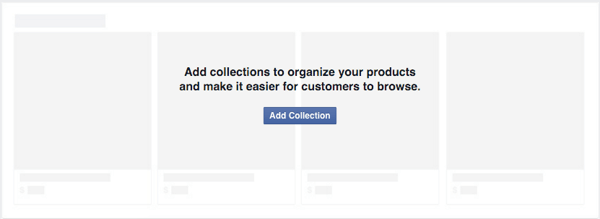 lisää kokoelma järjestääksesi Facebook-kaupan tuotteita
