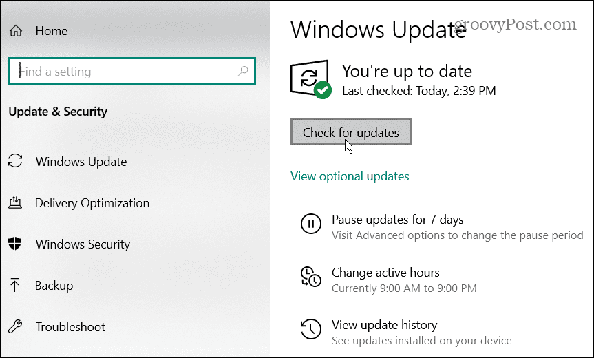 Windows-päivitys Windows 10