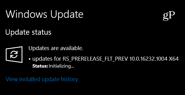 Windows 10 Insider Preview Build 16232.1004 julkaistu, vain pieni päivitys