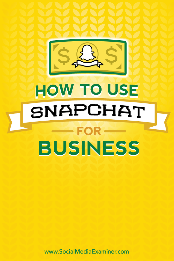 Kuinka käyttää Snapchat yritystoimintaa varten: Sosiaalisen median tutkija